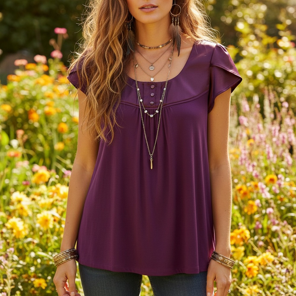 Apt 9 Top‎ L Purple Knit Satin Whimsigoth Boho Witchy Indie Festival Y2K Moody